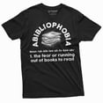thumbnail image 3 of Book Lover shirt Abibliophobia fear of running out of books to read shirt Books Library T-shirt (Large Navy Blue), 3 of 7