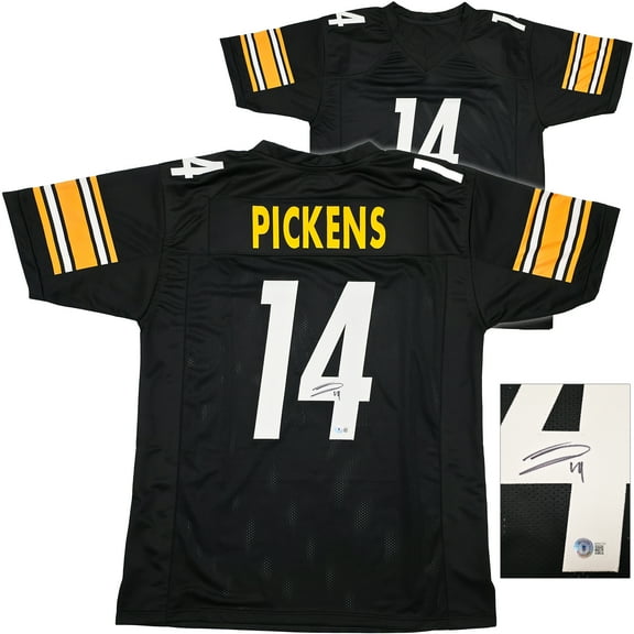 Pittsburgh Steelers George Pickens Autographed Black Jersey Beckett BAS QR 243092