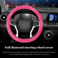 thumbnail image 4 of Bling Steering Wheel Cover, Crystal Diamond Steering Wheel Protector for Women Girls, 14-15 Inch Sparkling Rhinestone Decor Accessories, Universal Fit for Most Cars, SUVs, Vans (Pink+Pink), 4 of 12