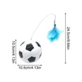thumbnail image 3 of Treat Dispensing Cat Toys, Wobble Ball, Soccer Ball, Cat Feather Wand, Blue Feather, Bell, 3 in Diameter, 1 Pc, Cat Enrichment, Independent Play, Daily Activity, 3 of 6