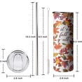 thumbnail image 2 of Fall Tumbler 20 oz Travel Coffee Mug Fall Leaf Print Skinny Tumblers with Lid and Straw Stainless Steel Insulated Coffee Leaves Cups Gift for Fall, 2 of 6