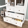 thumbnail image 5 of 78'' H Display Storage Cabinet, Tall Kitchen Pantry Cabinets with Glass Doors and Adjustable Shelves, Freestanding Storage Cupboard for Kitchen, Living Room, White, 5 of 9
