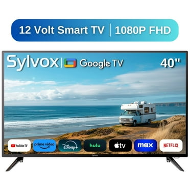 SYLVOX 40 inch RV TV, 1080P Google Smart TV with ATSC Tuner, Support Download APPs, Voice Remote, WiFi, Bluetooth, AC/DC Powered, 12 Volt TV for RV Camper, Motorhome, Boat and Home (Vehicle Series)