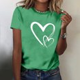 thumbnail image 7 of Erwazi Women's Valentine's Day T-Shirt Heart Print Crew Neck Short Sleeve Casual Summer Top, 7 of 7