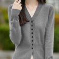 thumbnail image 4 of Sevevn Women's Fashion Casual V-neck Knitted Top Loose Plus Size Sweate Cardigan Jacket Top Rollbacks, 4 of 4