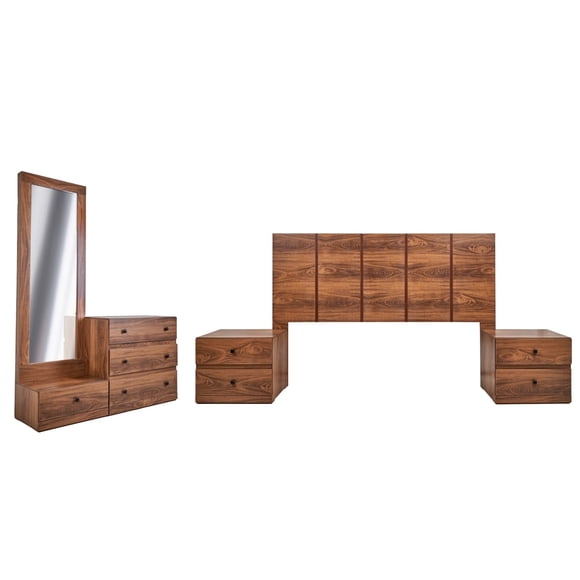 Recamara KS 5 Piezas Louis Nogal - Kessa Muebles