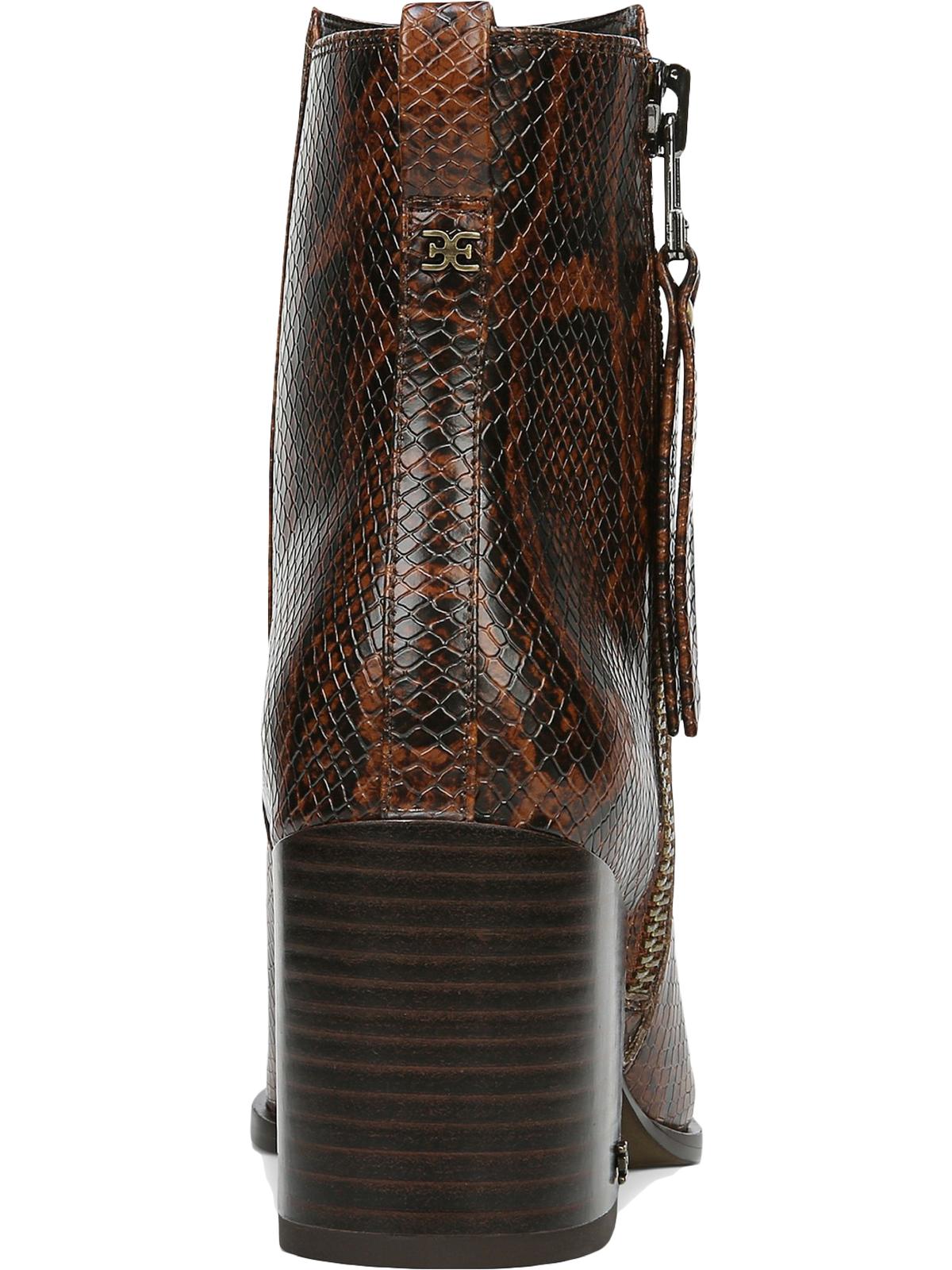 SAM EDELMAN Womens Brown Snake Skin 