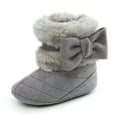 thumbnail image 6 of Infant Baby Girls Fleece Bowknot Booties Newborn Plush Snow Boots Winter Warm Shoes, 6 of 7