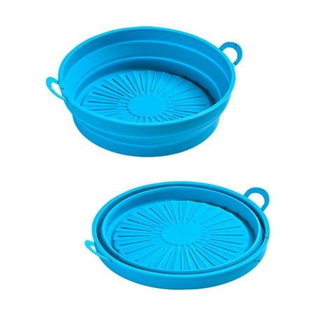 

8.5inch Air Fryer Silicone Pot 2Pcs Silicone Air Fryer Basket Heat Resistant Easy to Clean Reusable Air fryers Silicone Pot Round for 5QT - Food Safe Air fryer Oven Accessories