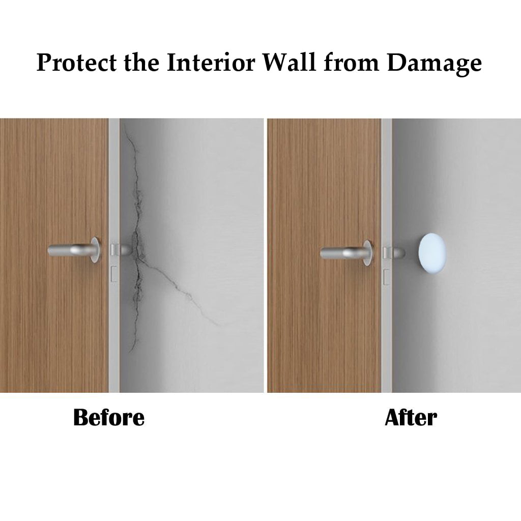 Satin Nickel, 1 Pack Litepak Door Knob Bumper Rubber Wall Protector Stainless Steel Stopper Prevent Door Handle Damage Shield Walls 2.5 