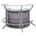 thumbnail image 4 of Pemberley Row Metal Silver Bar Unit Demilune Smoked Acrylic Features Stemware Rack 63"W, 4 of 9