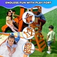 thumbnail image 5 of Sportspower Sunnyslope Wooden Swing Set with Play Fort, Trapeze, 6ft Double Wall Slide with Lifetime Warranty, & Bonus Anchor Kit, 5 of 11