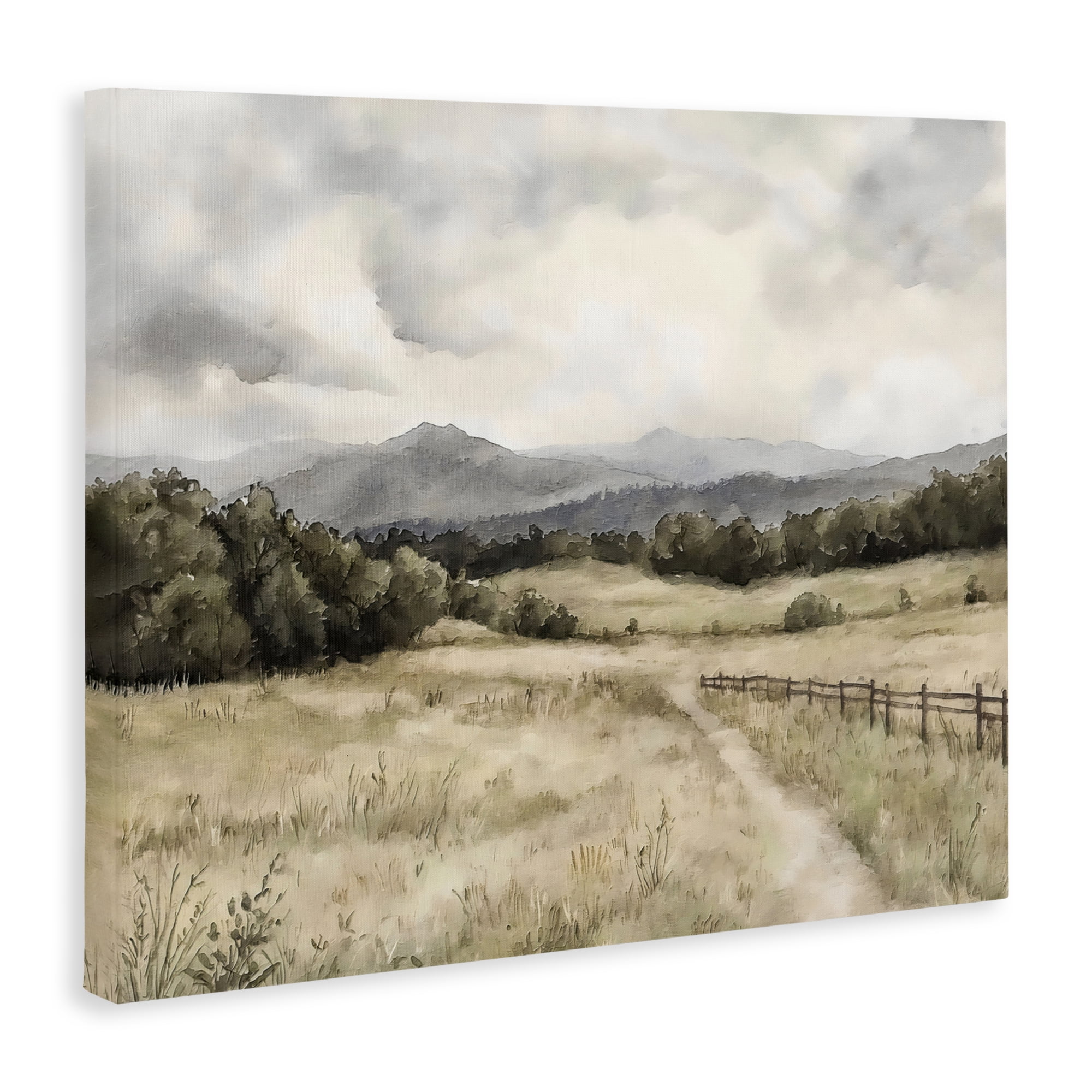 Stupell Industries Muted Trail Along Fence Canvas Wall Art, design by Riley B