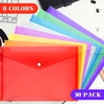 thumbnail image 7 of Visen Plastic Envelopes File Folders with Snap Button Closure, 30 Count, 8 Assorted Colors, 7 of 7