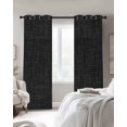 thumbnail image 3 of Vintage Black Blackout Curtains 96 Inches Length, Farmhouse Retro Beige Solid Color Window Treatment Thermal Insulated Drapes for Bedroom Living Room 2 Panels 104x96 Inches, 3 of 8