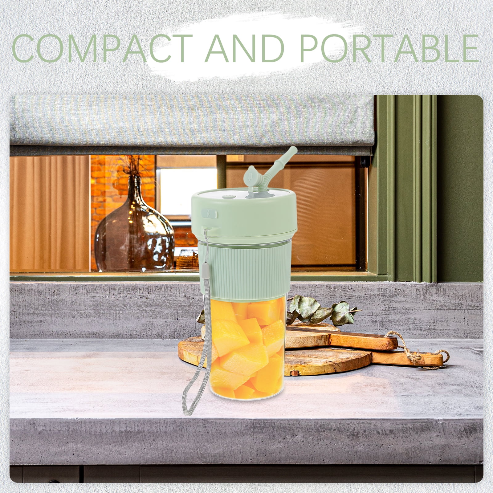 Toyandona Cordless Portable Juicer, Efficient Fruit Juice Blender, Green, for Kitchen Use 2Pcs