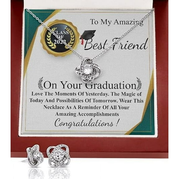 Graduation Gift For Best Friend Graduation Gift For Her, Graduation Necklace For Friend, College, High School, PHD, Medical Student, Roommate Graduation with Personalized message Card