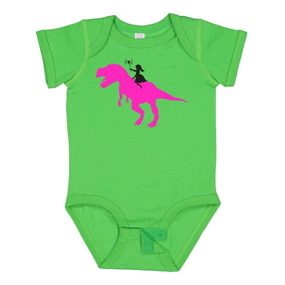 Inktastic Princess Riding Her T-rex Girls Baby Bodysuit