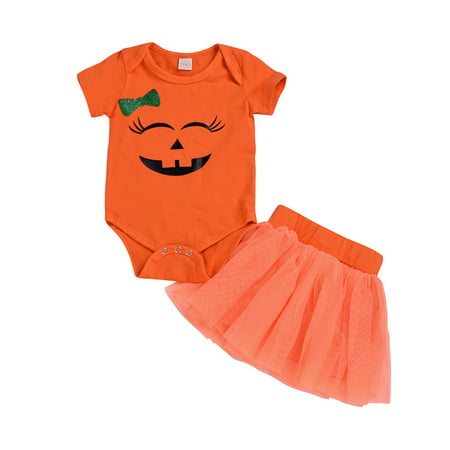 Toddler Newborn Baby Girls Cartoon Romper Skirt Halloween hotsales Costume Outfits Set