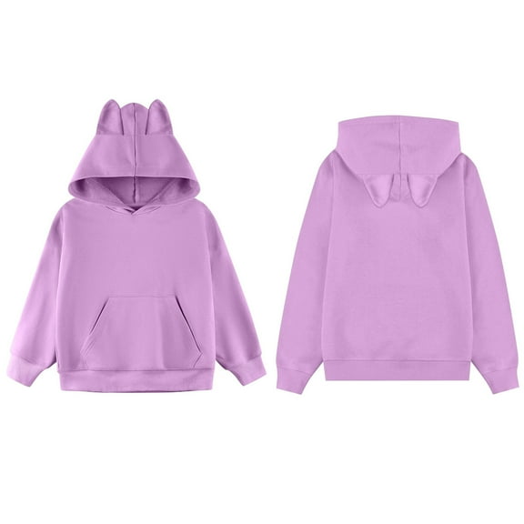 Kid Hoodies for Girls Purple Hoodies Casual Long Sleeve Sweatshirts Winter Clothes Girls Tops Size 3-4 Years