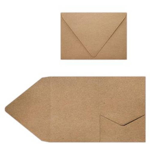 A7 Pocket Invitations (5 x 7) - 18pt. Grocery Bag Brown (160 Qty.)