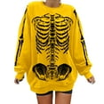 thumbnail image 2 of Halloween Skeleton Sweatshirts for Women 2025 Long Sleeve Crewneck Skeleton Graphic Sweatshirt Pullover Tops, 2 of 5