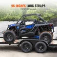 thumbnail image 3 of VEVOR Wheel Chock Tie Down Kit, 2" x 96" Tie Down Strap Kit, Heavy Duty Trailer Tie Down System for 10"-23" Wheels, ATV, UTV, Trailer, Mower, Wheel Chock Tie-Down Accessories, 4-Pack, 3 of 10