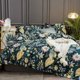 thumbnail image 1 of King Size juego de cama de lujo Ruffle 3Pcs funda nórdica Set Pastoral Tropical Plam, 1 of 8