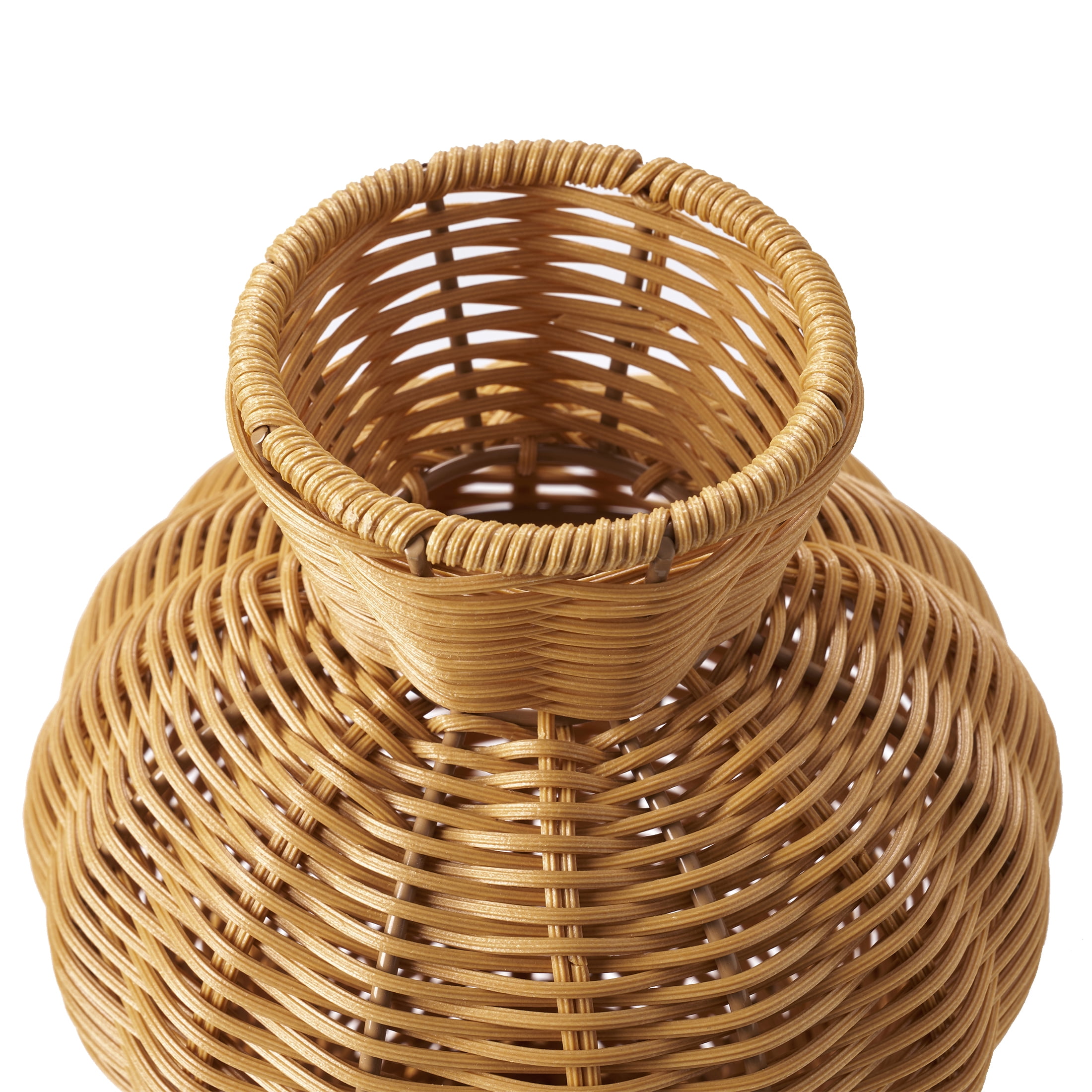 Better Homes & Gardens Indoor Vase, Woven Faux Rattan, 10 in, Light Brown