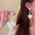 thumbnail image 2 of Chic Bohemian Acrylic Resin Flower Dangle Earrings for Women Elegant Hawaii Flower Lei Petal Long Drop Gold Plated Floral Tassel Statement Hanging Stud Earring for Wedding Party Bride Jewelry, 2 of 12