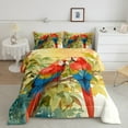 thumbnail image 1 of YST Couple Parrot Comforter Set for Kids Boys Girls Adults,Wild Rain Trees Animal Bedding Set Queen,Macaw Parrot Print Down Comforter,Green Branch Leaves Quilt Set 3pcs Warm, 1 of 5