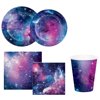 Galaxy Party Birthday Party Set 56 Pieces,8 3/4" Plate,7" Plate,Luncheon Napkin,Beverage Napkin,9 Oz. Cup