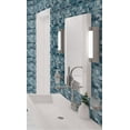 thumbnail image 2 of Myst Lake Blue Brick Joint Marble Look Polished Glass Mosaic Wall Tile, 2 of 4