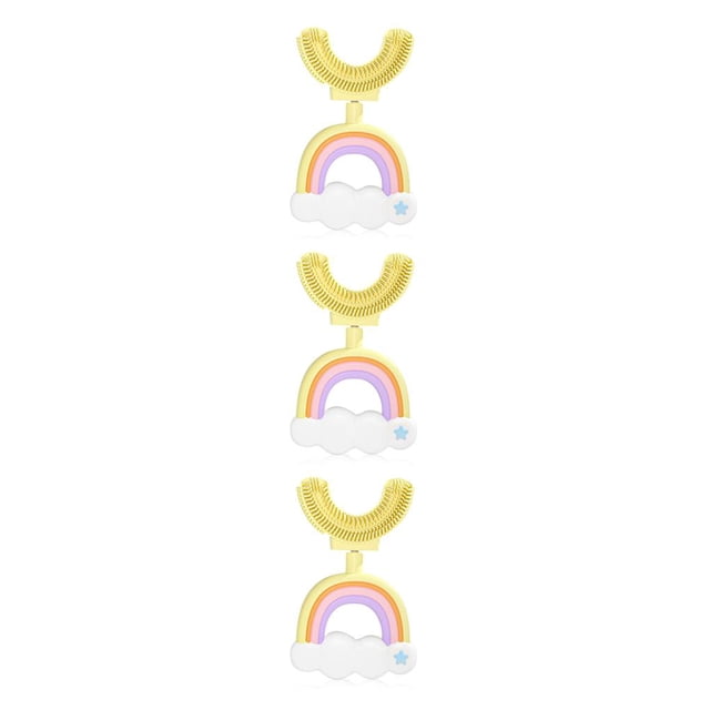 Inteprter Cepillo de para niños en forma de U de silicona Boca completa Cepillo de para bebés de doble cara Limpieza manual de la lengua Type1 NO1 Inteprter CBP186573