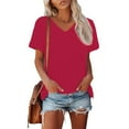 thumbnail image 2 of Summer Women Shirt Womens T Shirts Short Sleeve V-Neck Shirts Cute Fit Summer Casual Tee Tops, 2 of 7