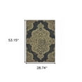 thumbnail image 3 of HomeRoots 2' X 4' Black and Tan Oriental Stain Resistant Indoor Outdoor Area Rug, 3 of 6