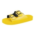 thumbnail image 6 of Dakaela Women's Platform Sandals Arch Support Foam Slip on Slides Two Buckle EVA Flat Sandal Yellow 6, 6 of 7