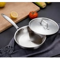 thumbnail image 2 of Fortune Candy 8-Inch Fry Pan with Lid, 3-ply Skillet, 18/8 Stainless Steel, Dishwasher Safe, Induction Ready, Silver (Mirror Finish), 2 of 10