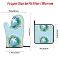 thumbnail image 2 of Pofeuu Dreaming Travel Print Oven Mitts and Pot Holders 4 pcs Set,High Heat Resistant 500 Degree Extra Thicken Long Kitchen Cotton Oven Glove for Cooking, 2 of 6