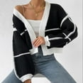 thumbnail image 6 of clear 50% off wycnly 2023 Winter Womens Sweater Coats Womens Sweater Cardigan Winter Soft Cozy Knitted Cotton Sweater Coats Fashion Color Patchwork Long Sleeve Open Front Outwear Tops Up to 65% off, 6 of 7
