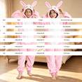 thumbnail image 3 of Ruyang Unisex Kids Animal Hooded Jumpsuit Bunny Flannel Long Sleeve Zipper Onesie Boys Girls Halloween Dress Up Clothes, 3 of 4