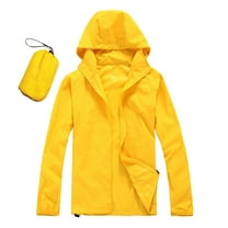 Razzly Men's Casual Jackets Lightweight Packable Rain Jacket for Outdoor Activities Windproof Raincoat with Hood Ideal for Travel Hiking and Cycling(Yellow,S)