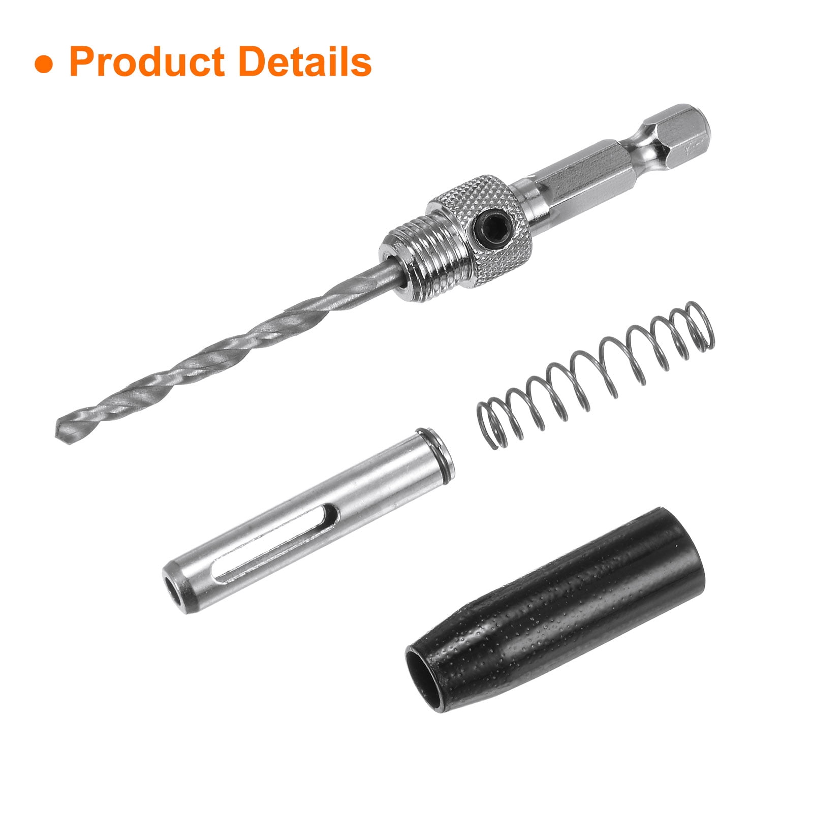 Uxcell 7pack Self Centering Drill Bit Set 5/64-1/4" 5mm, 1/4" Hex Shank Drilling Bits for Wood Working,Hinge , Black