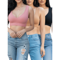 thumbnail image 1 of Pack de 3 Tops De Mujer Deportivos Y Casuales Unitalla Acanalado Con Espalda Descubierta, 1 of 5