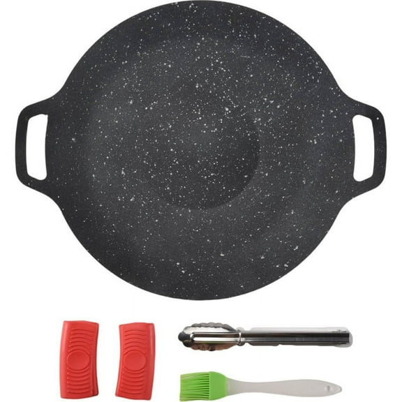 30cm Outdoor Camping Grill Plate Non-Stick Korean Barbecue Meat Pot Flat