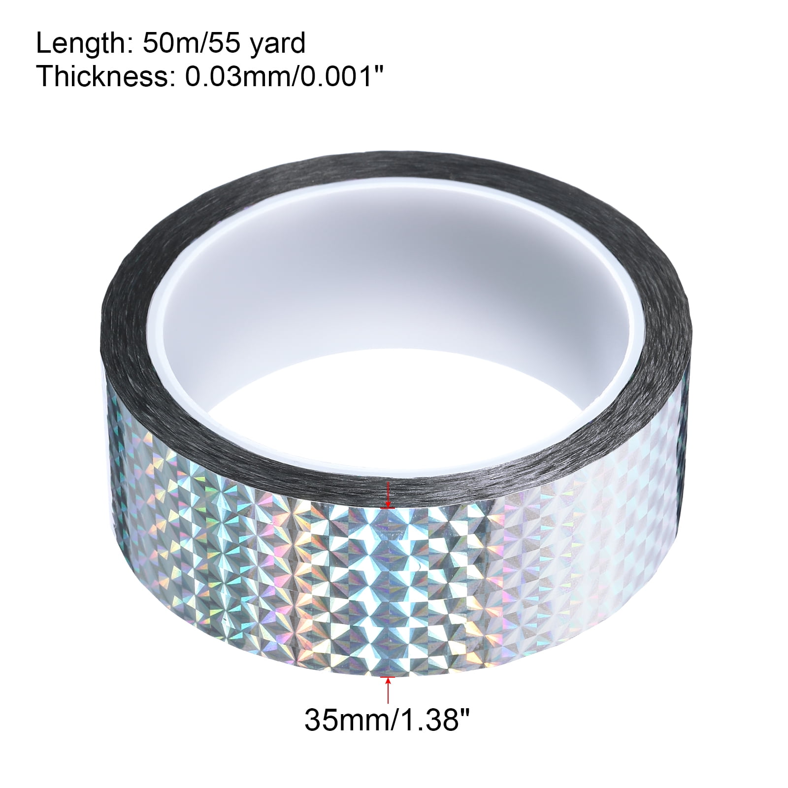 20mm x 50m Prism Tape, Holographic Reflective Self Adhesive for DIY Art  Craft Wrapping Decoration, Silver