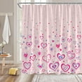 thumbnail image 2 of Valentine''s Day Shower Curtain Pink Love Heart Star Romantic Sweet Couple Holiday Boho Fabric Bathroom Decor Curtains with Hooks,Pink, 2 of 5