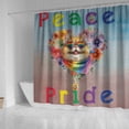 thumbnail image 4 of Peace Love Pride Persian with Rainbow Sunglasses LGBT LGBTQ+ Shower Curtain Cat Lover Kitten Owner Gifts Waterproof Bathroom Bathtub Curtain - 01004, 4 of 5