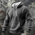thumbnail image 4 of Mens Half Zip Up Hoodie Long Sleeve Fashion Hooded Sweatshirt Loose Fit Hoodies Workout Gym Jackets with Pockets, 4 of 5