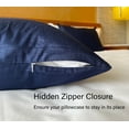 thumbnail image 6 of iMaylex Egyptian Cotton Zipper Pillowcases, Soft and Breathable Pillow Case, Navy Blue, Body, 20" x 54", 6 of 7